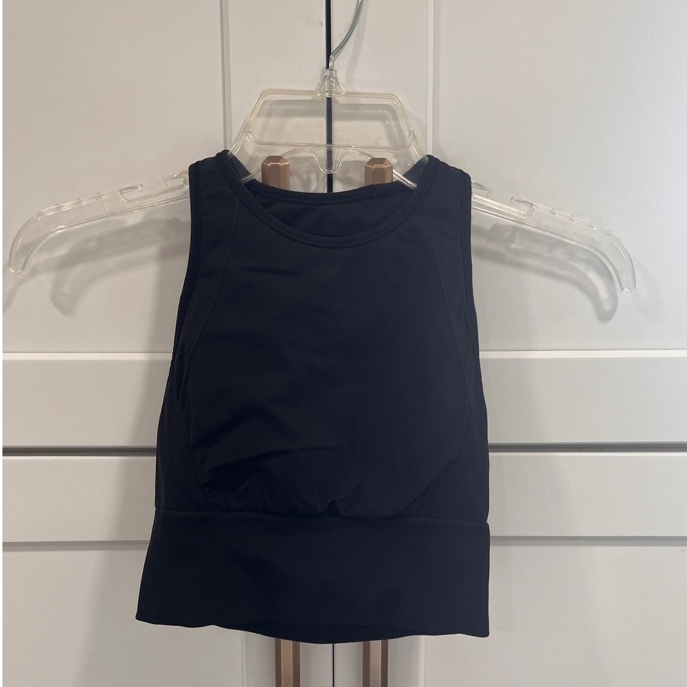 Lululemon Align High Neck Tank Top Black Size 2 Racerback Ribbed Hem Athleisure